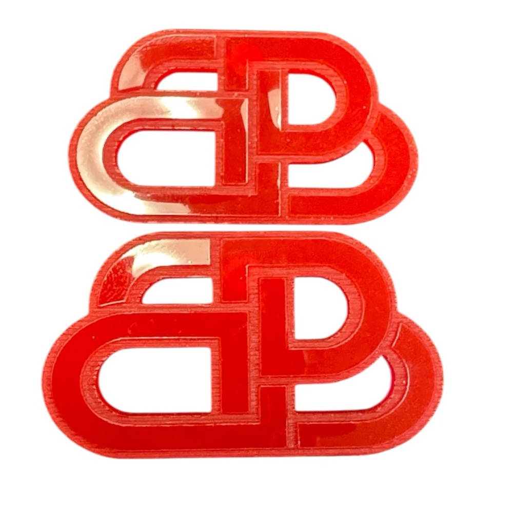 Streetwear Fashion Red BB Earrings